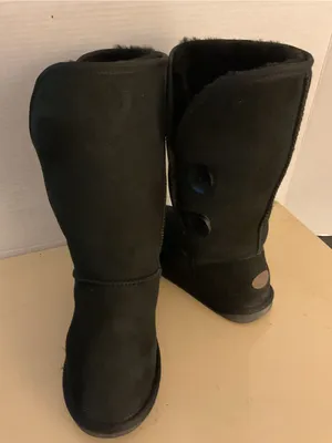 ENU Australia women black suede sheepskin tall classic boots US 7 thumbnail 5