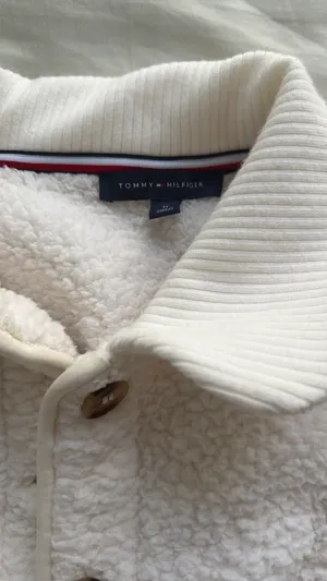 Tommy Hilfiger Women’s Jacket White Faux Fur Sherpa thumbnail 3