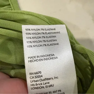 Urban Outfitters NWT Ruched Lace Up Cropped Sheer Tank Top Women’s Medium Green thumbnail 10