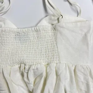 NWOT Farm Rio Linen Blend White Sleeveless Maxi Dress Size L thumbnail 10
