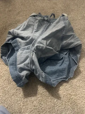 LOFT Outlet Pull On 100% Cotton Blue Jean Shorts size medium thumbnail 5