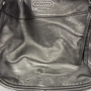 Coach Metallic Gray Leather Shoulder Bag thumbnail 2
