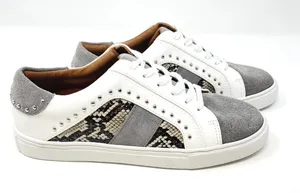 Steve Madden Annita Sneaker Leather Reptile Snakeskin Studs 7.5‎ Tennis Shoe thumbnail 1