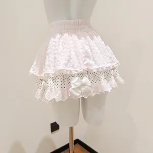 Others Follow handmade one of a kind Pink Elastic Waist Tiered Lace Mini Skirt thumbnail 4
