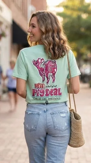 Girlie Girl Originals Mint Short-Sleeve Graphic Tee - Pig Deal thumbnail 1