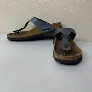 Birkenstock Gizeh Leather Thong Silver/Gray Sz 37 US 6 Regular Sandals Slip On thumbnail 2