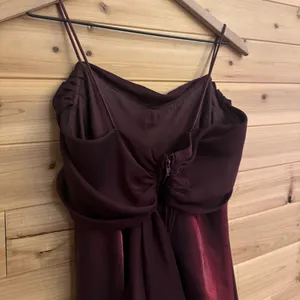 Vintage Betsy & Adam Size Small Burgundy Stain Drapey Bodice Prom Gown Vampire thumbnail 8