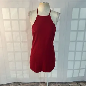Lulu’s Endlessly Endearing Wine Red mini Dress size small thumbnail 4