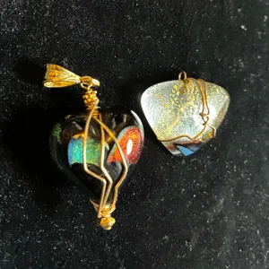 Multicolor Glass Pendant Set and 1 glass ring size 8 thumbnail 5