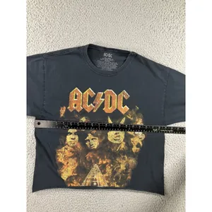 AC/DC Cropped T-Shirt Women M Black Graphic Highway 1979 Tour Band‎ Tee thumbnail 8