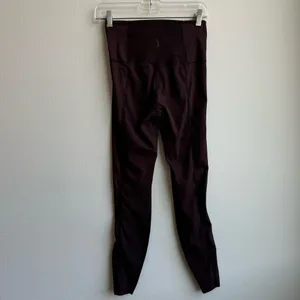 Nike Dri Fit Yoga Luxe Ribbed High Rise Brown Compression Leggings Size Small thumbnail 5