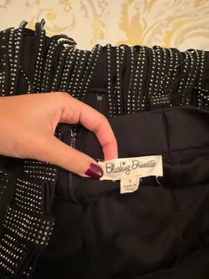 Blushing Brunette Black Fringe Skirt thumbnail 3