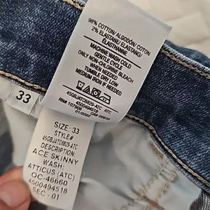 Hudson -018 Ace Skinny Jeans in Atticus Wash size‎ 33 thumbnail 5