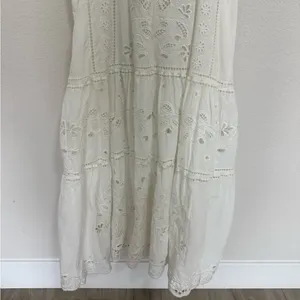 FARM Rio Midi Dress XL White Richelieu Broderie Anglaise Sundress Bustier Corset thumbnail 10