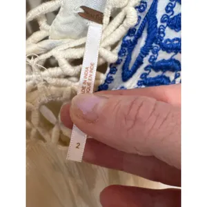 Free People Dusk to Dawn Dress Boho Sz 2 White Blue‎ Crochet Deep V Long Sleeve thumbnail 7