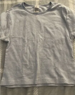 Striped Baby Tee Gray Size M thumbnail 1