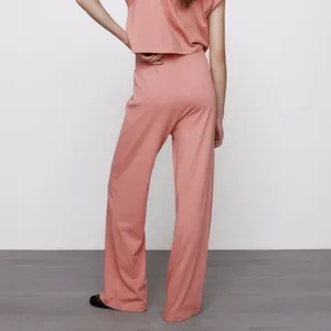 Zara Flowing Wide Leg Trousers in‎ Pink Size Medium thumbnail 5