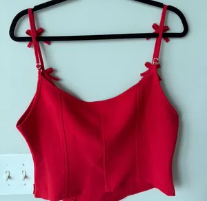 Motel Kaida corset top in red thumbnail 5