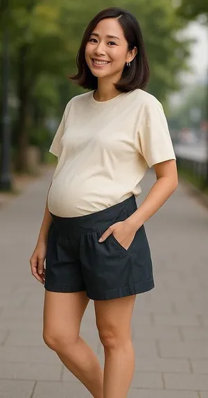 Liz Lange Maternity Womens Shorts Sz L Dark‎ Blue Chambray Soft Lightweight thumbnail 1