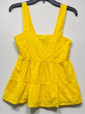 Aqua 100% cotton EYELET BABYDOLL TOP, XS nwot thumbnail 1