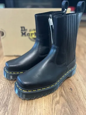 DR MARTENS Amaayah LO black leather zippered boots shoes women’s 8 new thumbnail 2