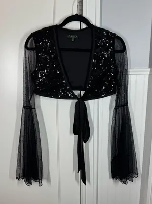 Dolls kill Club Exx DAZED DREAMER SEQUIN WRAP‎ TOP size medium rave going out thumbnail 1