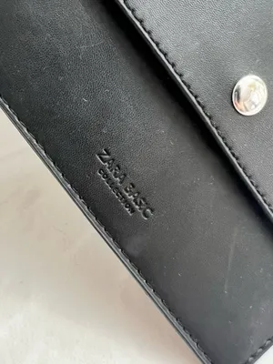 Zara Black Leather Tote with Silver O-Ring Handle thumbnail 8