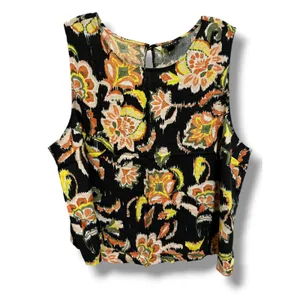 Torrid Bella Jaco Deep Black Floral Ikat Challis Sleeveless Blouse Women's 1 NWT thumbnail 7