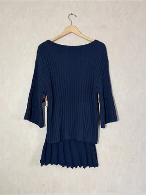 Free People Beach NWT Kenzie Sweater & Skirt Set in Darkest Night Navy S thumbnail 7