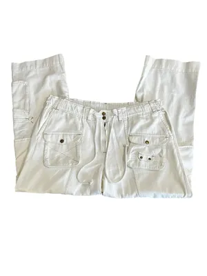 Free People We The Free Tahiti Cargo Pants Tofu Ivory XL Low Rise Utility thumbnail 5