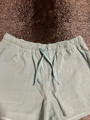 Womens S Huk Waypoint Performance Fishing Shorts- Green/blue thumbnail 4