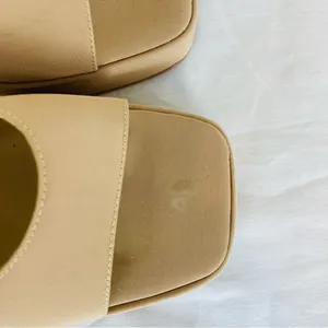 Jeffrey Campbell Ninety square toe platform sandal in tan. Size 8 thumbnail 7