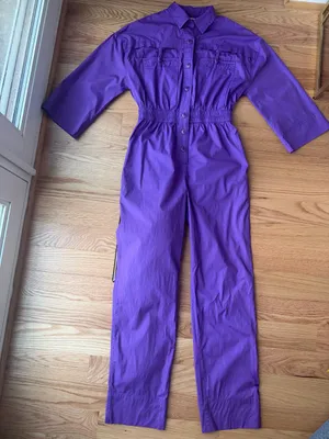 SEA New York Tabitha Purple Jumpsuit Size 00 Game Day Mardi Gras thumbnail 2