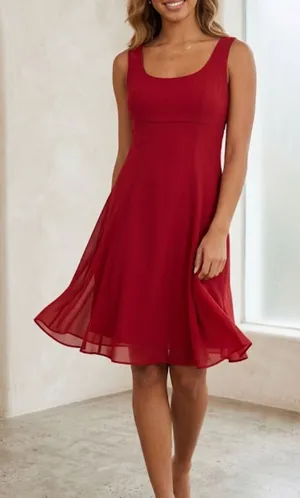 Vintage Hugo Buscati Collection Red Flattering Y2K Style Dress Size 4 thumbnail 1