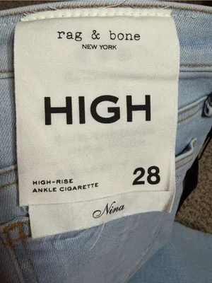 🆕 rag & bone High Rise Ankle Cigarette Jeans size 28, Nina thumbnail 4