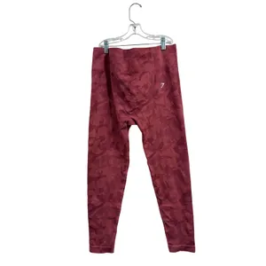 Gymshark Adapt Camo Seamless Leggings High Waisted Burgundy Red Tights M/L thumbnail 2