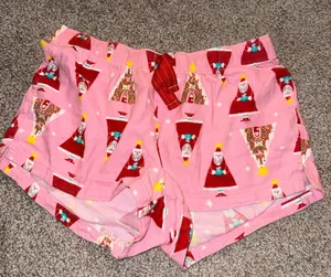 Old Navy Pink Santa Print Women's Shorts thumbnail 1