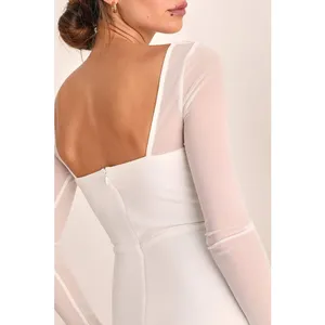 Lulus Luxe Bridal Lovingly Yours White Mesh Long Sleeve Wedding Maxi Dress XL thumbnail 5