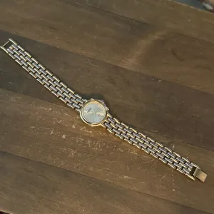 Gold tone basketweave band ladies watch thumbnail 7