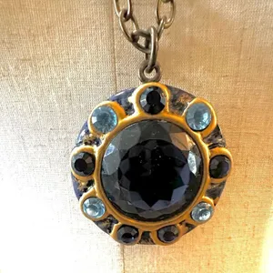 Large blue pendant necklace thumbnail 4