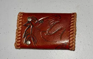 Leather Horse Head Key Pouch Unisex Brown thumbnail 1