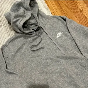 Nike Sportswear Gray Pullover Hoodie Hooded Sweat Embroidered Logo Size XS thumbnail 3