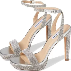 Steve Madden DAMAR WOMENS SIZE 8 - Silver Rhinestone Heeled Sandal thumbnail 1