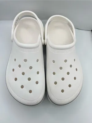 Crocs unisex off court platform white clogs sandals W12/M10 thumbnail 4