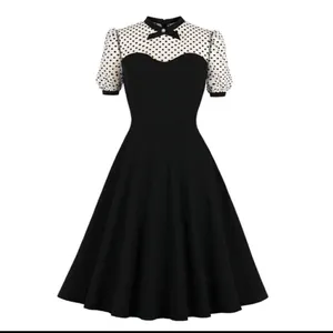 Women’s Black with Polka Dot Dress 1950’s Retro Style Size L NEW thumbnail 13