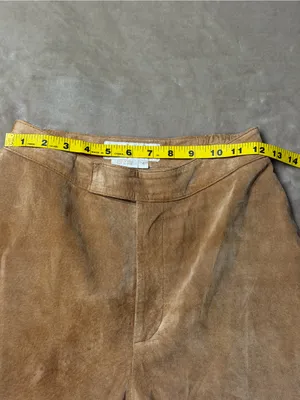 Margaret Godfrey Vintage Leather Suede Tan Pants - Size 4 thumbnail 9