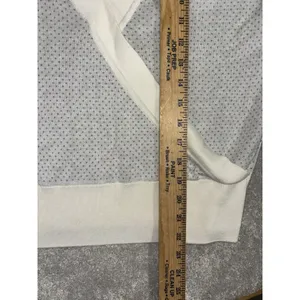 Garnet Hill White Tendu Surplice Neckline Pima Cotton Wrap Front Sweater size S thumbnail 8