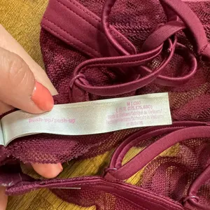 PINK Victoria’s Secret Pushup Bralette Bra Sz Medium Lace Trim Longline thumbnail 10