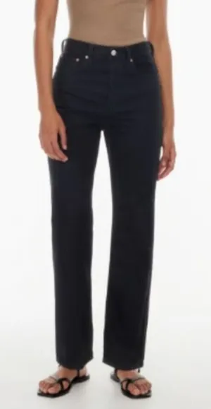 Aritzia Denim Forum The Joni High Rise Loose Jeans Black Size 23 thumbnail 1