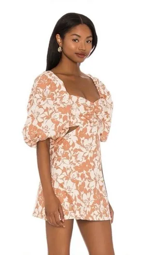 Lovers‎ + Friends Kacey Mini Dress in Carmel Brown Floral Print Size xs thumbnail 1